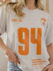 Tennessee Vols Crest Stamp Ash Gray Thrifted Tee