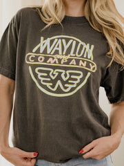 Waylon Jennings Logo Puff Ink Smoke Hi Dive Tee