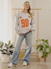 OSU Cowboys Crest Stamp Ash Gray Thrifted Sweatshirt