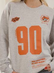 OSU Cowboys Crest Stamp Ash Gray Thrifted Sweatshirt