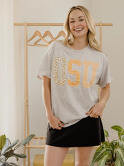 OSU Cowboys Quilted Puff Ink Ash Gray Thrifted Tee