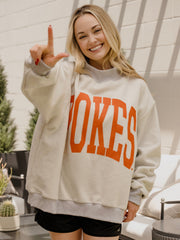 OSU Pokes Tall Boy Gray Mock Neck Reversible Sweatshirt