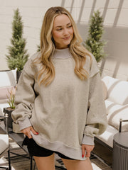 Oklahoma Sooners Tall Boy Gray Mock Neck Reversible Sweatshirt