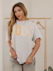 Vols Quilted Puff Ink Ash Gray Thrifted Tee