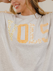 Vols Quilted Puff Ink Ash Gray Thrifted Tee