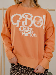 Dolly Parton GBO Butterfly Orange Hi-Dive Oversized Crew Sweatshirt
