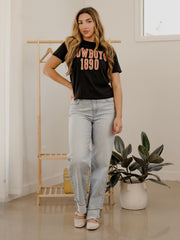 OSU Cowboys College Block Puff Ink Black Ellie Perfect Tee