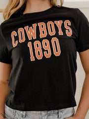 OSU Cowboys College Block Puff Ink Black Ellie Perfect Tee