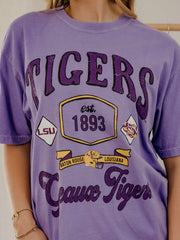 LSU Tigers Patches 25 Violet Tee