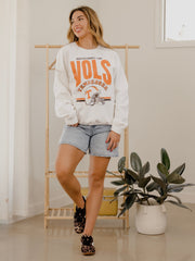 Vols Established Date Helmet White Thrifted Sweatshirt