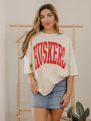 Nebraska Huskers Tall Boy Off White One Size Tee