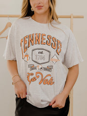 Tennessee Vols Patches 25 Ash Gray Thrifted Tee