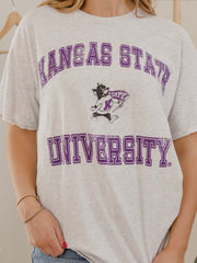 KSU Wildcats Vintage Sport Ash Gray Thrifted Tee