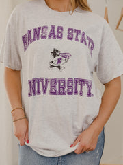 KSU Wildcats Vintage Sport Ash Gray Thrifted Tee