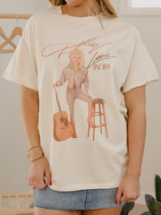 Dolly Parton Live in '89 Off White Thrifted Distressed Tee