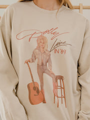 Dolly Parton Live in '89 Sand Thrifted Sweatshirt