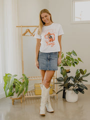 OSU Cowboys Club Mascot White Ellie Perfect Tee
