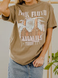 Pink Floyd Animals Factory Tour '77 Front/Back Brown Heavyweight Tee