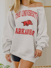 Arkansas Razorbacks Vintage Sport Ash Gray Flashdance Sweatshirt