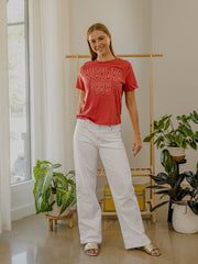 Nebraska Huskers College Block Puff Ink Red Ellie Perfect Tee