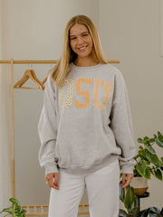 OSU Quilted Puff Ink Ash Gray Thrifted Sweatshirt