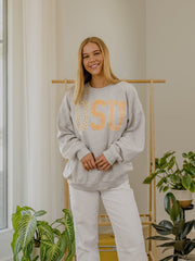 OSU Quilted Puff Ink Ash Gray Thrifted Sweatshirt