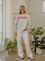 Alabama Crimson Tide Letterman Gray Chrome Hi Dive Sweatshirt