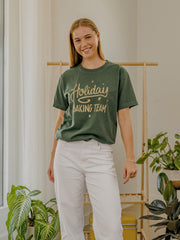 Holiday Baking Team 25 Washed Pine Green Heavyweight Tee