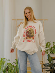 Dolly Parton Holly Dolly Christmas Natural Sweatshirt