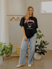 Arkansas Razorbacks Letterman Black Thrifted Tee