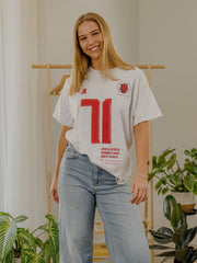 Arkansas Razorbacks Crest Stamp Ash Gray Thrifted Tee