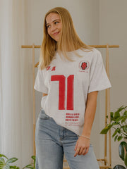 Arkansas Razorbacks Crest Stamp Ash Gray Thrifted Tee