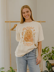 Dolly Parton It's Football Time in Tennessee Off White Thrifted Tee