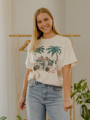 The Beach Boys Merry Christmas Baby Off White Thrifted Distressed Tee