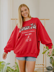 Alabama Crimson Tide Letterman Red Chrome Hi Dive Sweatshirt