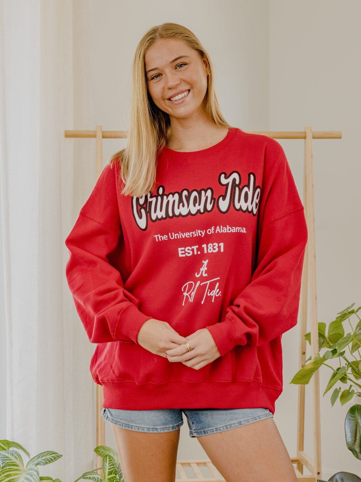 Alabama Crimson Tide Letterman Red Chrome Hi Dive Sweatshirt