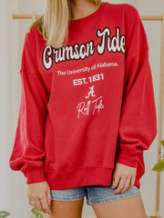 Alabama Crimson Tide Letterman Red Chrome Hi Dive Sweatshirt