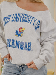 KU Jayhawks Vintage Sport Ash Gray Flashdance Sweatshirt