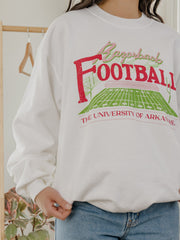Arkansas Razorbacks Football Field White Sweatshirt