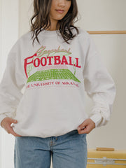 Arkansas Razorbacks Football Field White Sweatshirt