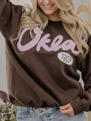 Oklahoma OKLA 1907 Puff Ink Dark Brown Sweatshirt