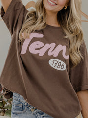 Tennessee 1796 Puff Ink Washed Cocoa Heavyweight Tee