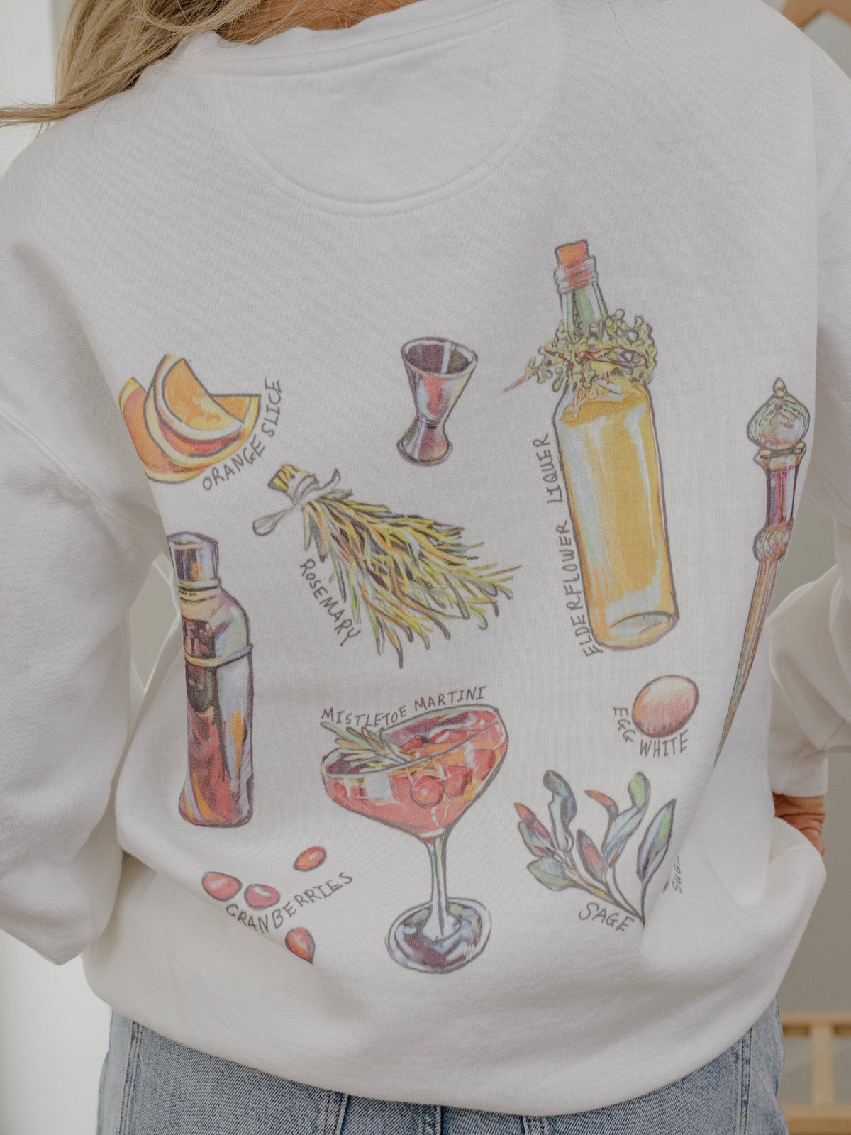 Making Spirits Bright White CC Sweatshirt (Front/Back Design)