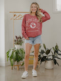 OU Sooners Heritage Plaid Baseball Crimson Sweatshirt