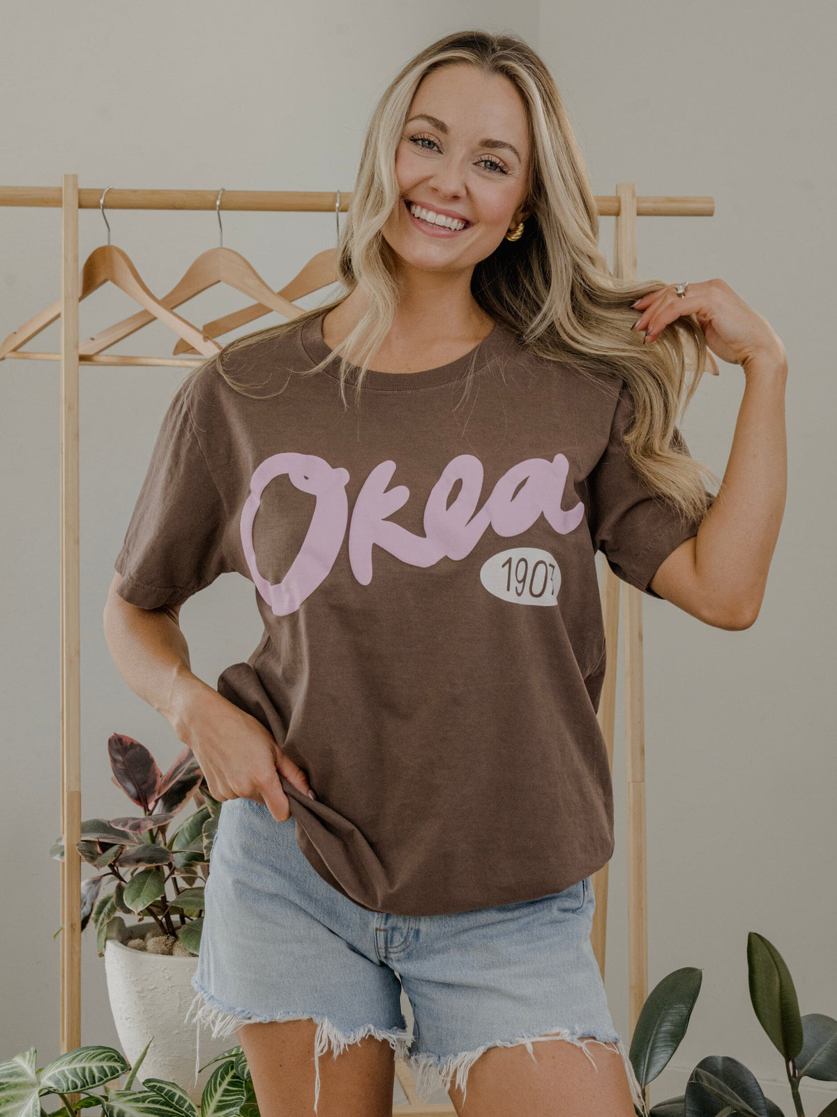 Oklahoma 1907 Puff Ink Washed Cocoa Heavyweight Tee