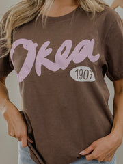 Oklahoma 1907 Puff Ink Washed Cocoa Heavyweight Tee