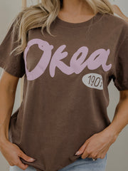 Oklahoma 1907 Puff Ink Washed Cocoa Heavyweight Tee