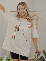 OU Sooners Retro Basketball Off White Thrifted Tee