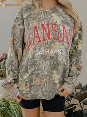 KU Jayhawks Filled Gault Camouflage Sweatshirt