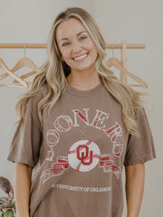 OU Sooners Heritage Plaid Baseball Brown CC Tee